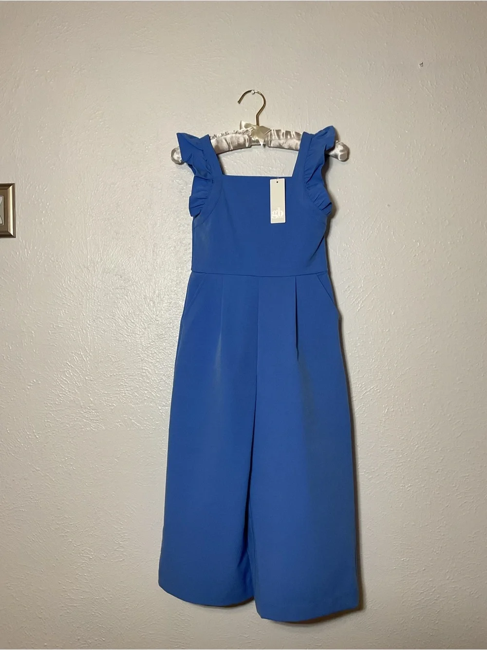 GB girls Royal Blue Ruffled Strap One-Piece